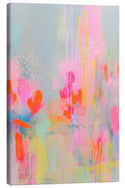 Leinwandbild Fließende Neon Pünktchen - Carina Artspace