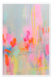 Poster Fließende Neon Pünktchen - Carina Artspace