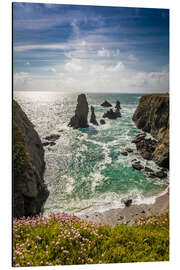Tableau en aluminium Coastal Needles of Port-Coton on Belle-Île, Brittany - Christian Müringer