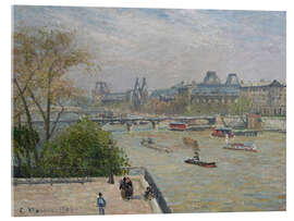 Acrylglasbild Der Louvre, Frühling - Camille Pissarro