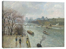 Lærredsbillede The Louvre, Afternoon Rainy Weather - Camille Pissarro