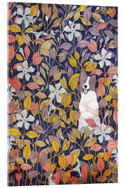 Acrylic print Border Collie and flowers - syntetyc