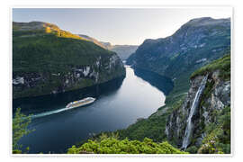 Wandbild Aurlandsfjord, Norwegen - Rainer Mirau