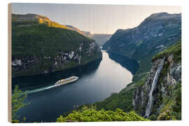 Holzbild Aurlandsfjord, Norwegen - Rainer Mirau
