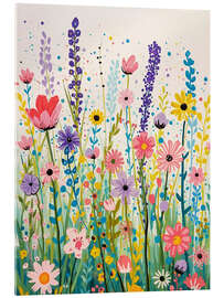 Acrylic print Colourful wildflower meadow - Ohkimiko
