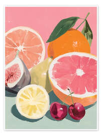 Poster Zitruszauber mit Kirschen - Carina Artspace