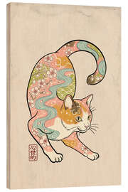 Holzbild Flussblumenkatze - syntetyc