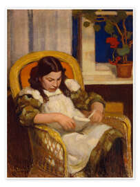 Wandbild Mädchen am Lesen - Eero Järnefelt