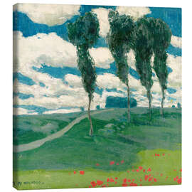 Leinwandbild Frühlingslandschaft mit Pappeln - Alois Kalvoda