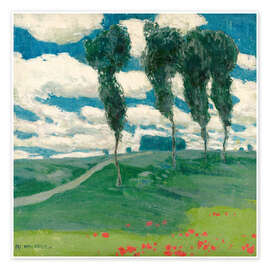 Poster Frühlingslandschaft mit Pappeln - Alois Kalvoda