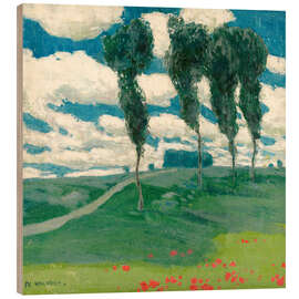 Holzbild Frühlingslandschaft mit Pappeln - Alois Kalvoda