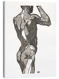 Tableau sur toile Anatomical study of the back and gluteal muscles of a man - Jan Stolker