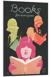Tableau en verre acrylique Books for everyone, 1929 - Vintage Advertising Collection