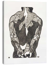 Tableau sur toile Anatomical study of the back muscles of a man, 1906 - Jan Stolker