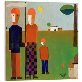 Holzbild Ländliche Familie (Familie Jatho), 1923 - Franz Wilhelm Seiwert