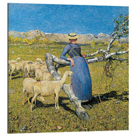 Print på aluminium High Noon in the Alps - Giovanni Segantini