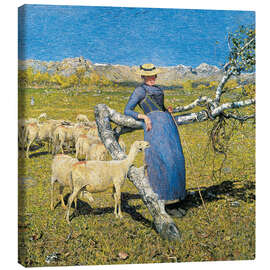 Lærredsbillede High Noon in the Alps - Giovanni Segantini