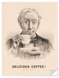 Sticker mural Delicious Coffee! - Currier &amp; Ives, 1881