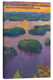 Tableau sur toile Sunset over a lake - Eero Järnefelt, 1894