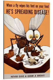 Alubild When a fly wipes his feet on your food he's spreading disease, 1944 - Vintage Advertising Collection