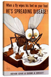 Leinwandbild When a fly wipes his feet on your food he's spreading disease, 1944 - Vintage Advertising Collection