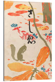 Print på aluminium Book illustration with squirrel - Goyo Hashiguchi