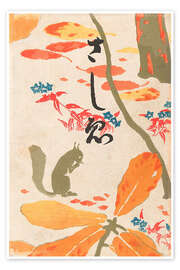 Wandbild Buchillustration mit Eichhörnchen - Goyo Hashiguchi