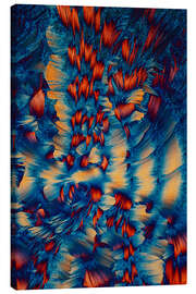 Canvas print Crystal World - Orange and blue  crystals under the microscope - Jaroslaw Blaminsky