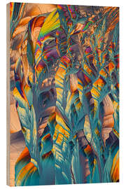 Holzbild Kristallwelt - Regenbogenkristalle aus Beta-Alanin - Jaroslaw Blaminsky