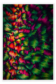 Poster Kristallwelt - Farbenprächtige Beta-Alanin-Kristalle - Jaroslaw Blaminsky