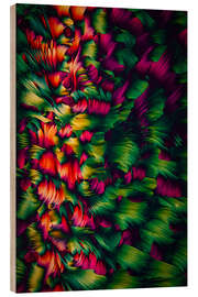 Holzbild Kristallwelt - Farbenprächtige Beta-Alanin-Kristalle - Jaroslaw Blaminsky