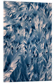 Acrylglasbild Kristallwelt - Die blauen Kristalle von β-Alanin - Jaroslaw Blaminsky