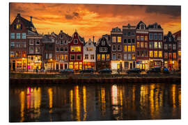 Aluminium print Amsterdam houses at sunset - George Pachantouris