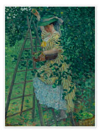 Wandbild Der Apfelbaum, Porträt einer Dame - Frederick Carl Frieseke