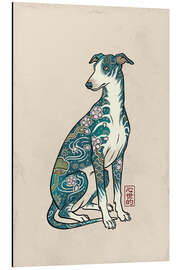 Print på aluminium Greyhound cherry blossom - syntetyc