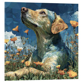 Acrylic print Portrait of a Dog in a Flower Field - Maria Tuzhilkina