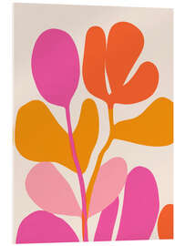 Acrylglasbild Leuchtende Blütenformen, pink - Carina Artspace