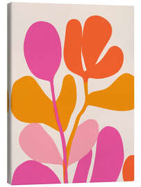 Tableau sur toile Bright flower shapes, pink - Carina Artspace