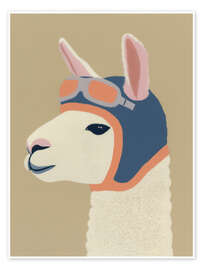 Poster Bath day with llama - Carina Artspace