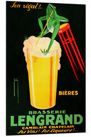Print på aluminium Beer advertisement for the Lengrand Brasserie (French) - Vintage Advertising Collection