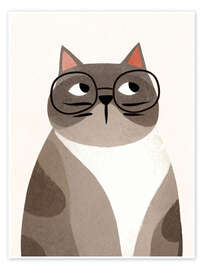 Wandbild Der Gelehrte Kater - Softlight Boutique