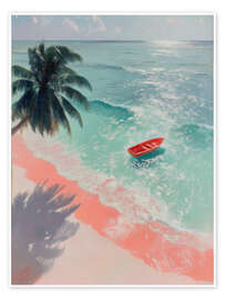 Poster One red boat - DejaReve