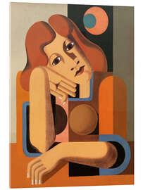 Acrylglasbild Das melancholische Mädchen - Heinrich Hoerle