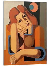 Print på aluminium The Melancholic Girl - Heinrich Hoerle