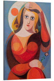 Print på aluminium The Lady in Red - Heinrich Hoerle