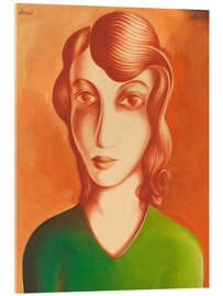 Acrylglasbild Das Mädchen in Grün - Heinrich Hoerle