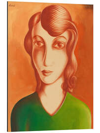 Print på aluminium The Girl in Green - Heinrich Hoerle