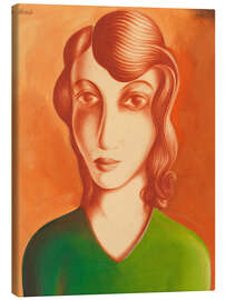 Tableau sur toile The Girl in Green - Heinrich Hoerle