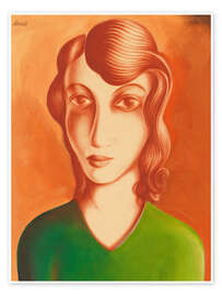 Poster Das Mädchen in Grün - Heinrich Hoerle