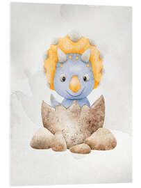 Acrylglasbild Ein süßer Triceratops-Baby schlüpft aus dem Ei - nobelart